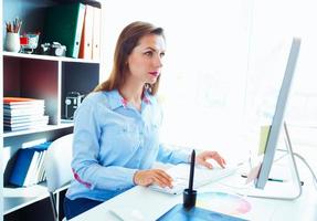 Media worker working at the home office photo