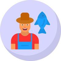 Fisherman Vector Icon Design