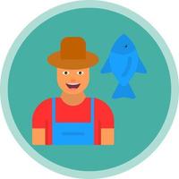 Fisherman Vector Icon Design