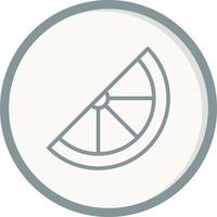 Inclined Slice Of Lemon Vector Icon