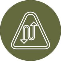 Right Reverse Bend Vector Icon