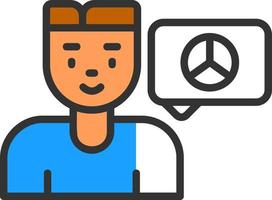 Peace Chat Vector Icon Design