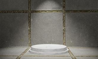 3d podium grunge wall texture background for product display photo