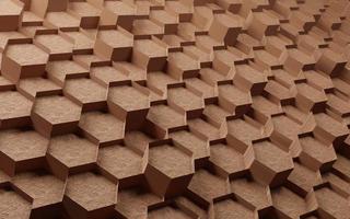 3d Abstract hexagon with red sand texture concept background photo