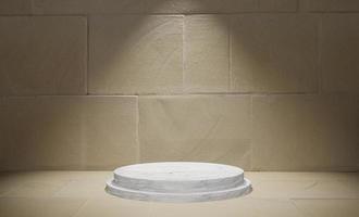 3d podium grunge wall texture background for product display photo