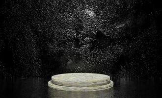 3D Podium Stage texture black background photo