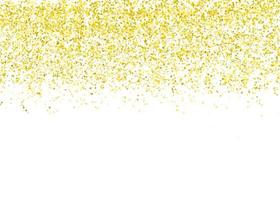 Gold glitter particles on white background photo