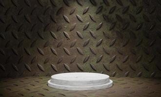 3d podium grunge wall texture background for product display photo