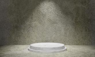 3d podium grunge wall texture background for product display photo
