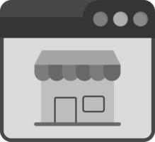 web en línea tienda vector icono