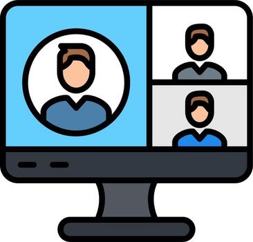 icono de vector de videoconferencia
