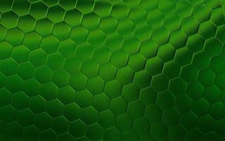 Realistic green honeycomb or hexagonal pattern background. Elegant honeycomb texture. Luxury hexagon pattern. Technology and data background design. photo