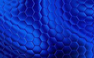 Realistic blue honeycomb or hexagonal pattern background. Elegant honeycomb texture. Luxury hexagon pattern. Technology and data background design. photo