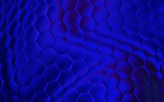 Realistic blue honeycomb or hexagonal pattern background. Elegant honeycomb texture. Luxury hexagon pattern. Technology and data background design. photo