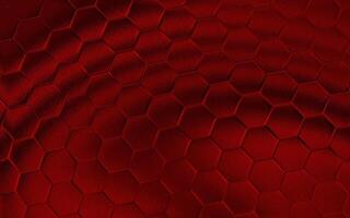 Realistic red honeycomb or hexagonal pattern background. Elegant honeycomb texture. Luxury hexagon pattern. Technology and data background design. photo