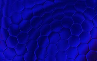 Realistic blue honeycomb or hexagonal pattern background. Elegant honeycomb texture. Luxury hexagon pattern. Technology and data background design. photo