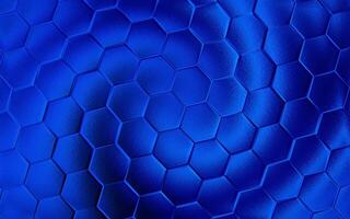 Realistic blue honeycomb or hexagonal pattern background. Elegant honeycomb texture. Luxury hexagon pattern. Technology and data background design. photo