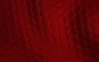 Realistic red honeycomb or hexagonal pattern background. Elegant honeycomb texture. Luxury hexagon pattern. Technology and data background design. photo