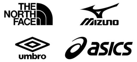 Set of popular sportswear logos vector