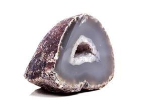 Macro mineral stone Agate breed a white background photo