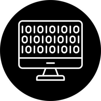 icono de vector de código binario
