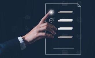 Document Management Data System online files management, Business Internet Technology Concept. photo