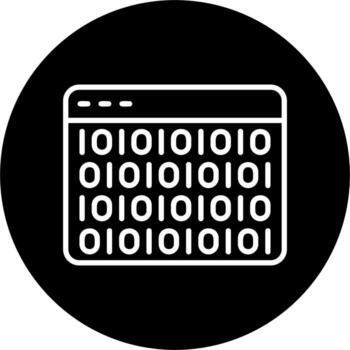 icono de vector de código binario