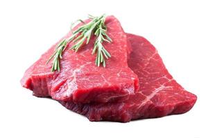 raw beef steak isolated on white background. photo
