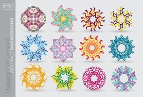 Set of mandalas Decorative round ornaments. Weave design elements. Unusual flower shape. Oriental vector