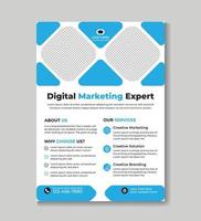 Modern digital marketing agency flyer template design Free Vector