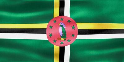 Dominica flag - realistic waving fabric flag photo