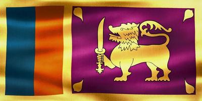 Ilustración 3d de una bandera de sri lanka - bandera de tela ondeante realista foto