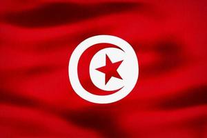 3D-Illustration of a Tunisia flag - realistic waving fabric flag photo