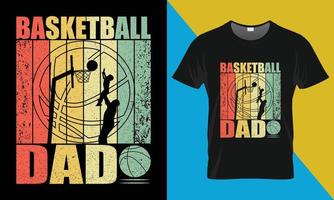 baloncesto t camisa diseño, baloncesto papá vector