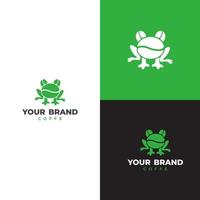 Frog coffee bean design logo icon symbol corporation cafe beverage vector illustration editable