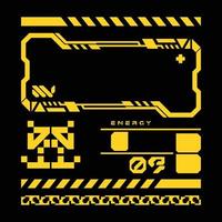 HUD futuristic frame border game swag elements pack yellow line cyber sci-fi, icon symbol cyberpunk interface editable vector