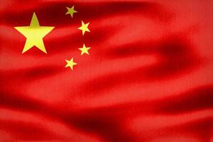 bandera china - bandera de tela que agita realista foto