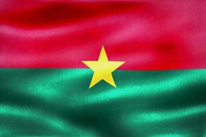 Burkina Faso flag - realistic waving fabric flag photo