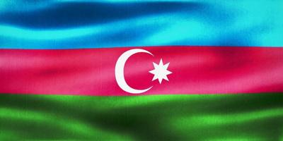 Azerbaijan flag - realistic waving fabric flag photo