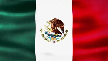 3D-Illustration of a Mexico flag - realistic waving fabric flag photo