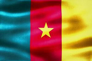 Cameroon flag - realistic waving fabric flag photo