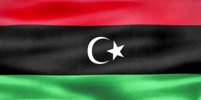 3D-Illustration of a Libya flag - realistic waving fabric flag photo