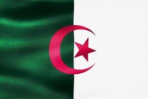 Algeria flag - realistic waving fabric flag photo