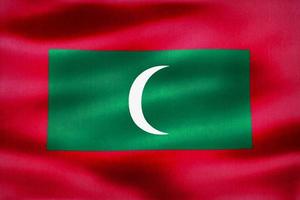 3D-Illustration of a Maldives flag - realistic waving fabric flag photo