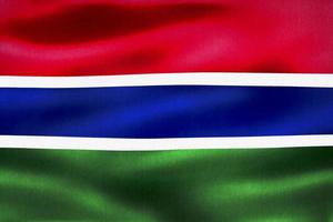 Gambia flag - realistic waving fabric flag photo