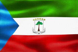 Equatorial Guinea flag - realistic waving fabric flag photo