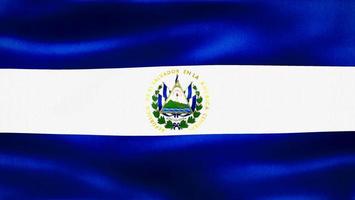 Ilustración 3d de una bandera de el salvador - bandera de tela ondeante realista foto