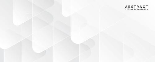 3D white geometric abstract background overlap layer on bright space with rounded triangles effect decoration. Graphic design element modern style concept for banner, flyer, card, cover, or brochure vector