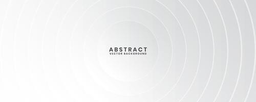 3D white techno abstract background overlap layer on bright space with circle shape effect decoration. Graphic design element modern style concept for banner, flyer, card, cover, or brochure vector