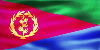 Eritrea flag - realistic waving fabric flag photo